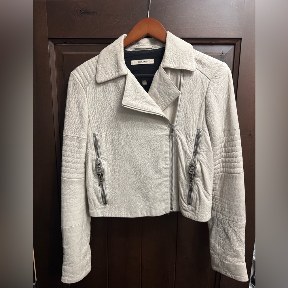 J Brand Women's Off-White Leather Jacket